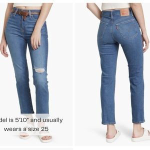 Levi’s 27 (4/5) Wedgie Straight Jeans Women’s High Rise Distressed Stretch